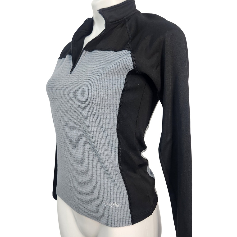 Oakley Software base layer running long sleeve 1/4‎ zip black & gray Wom small